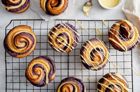 Lemon Brioche Buns with Blueberry Filling