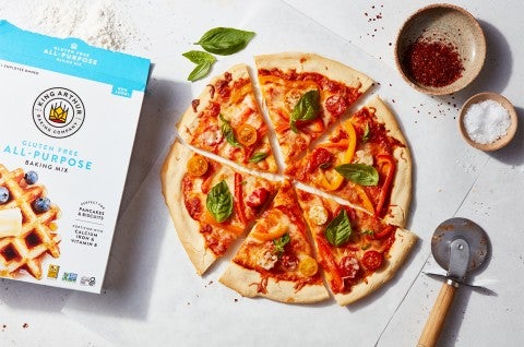 Gluten-Free Now-or-Later Pizza made with baking mix