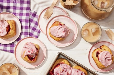 Frosted Sour Cherry Buns
