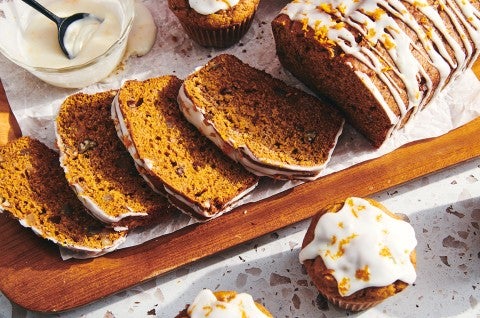 Pumpkin Gingerbread with Orange Glaze 