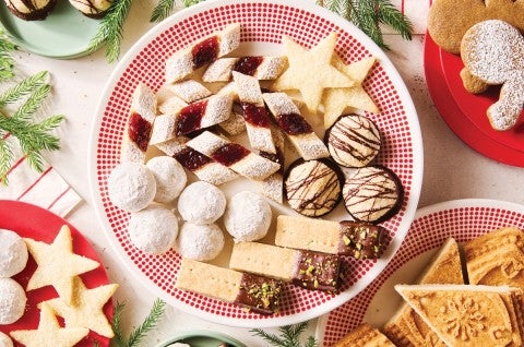 Holiday cookies on a platter