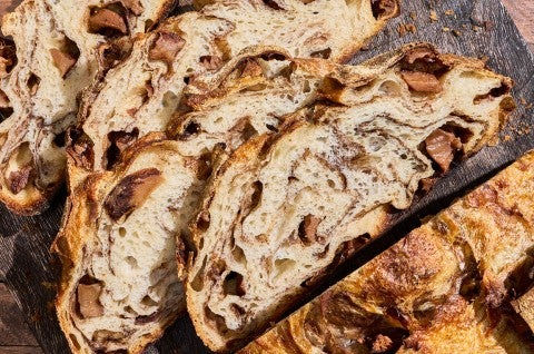 Sliced Apple Cinnamon Sourdough Bread on a counter
