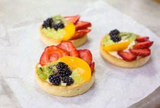 Three fruit tarts
