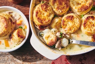 Chicken Pot Pie with Biscuits 
