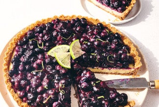 Blueberry Key Lime Tart on a plate