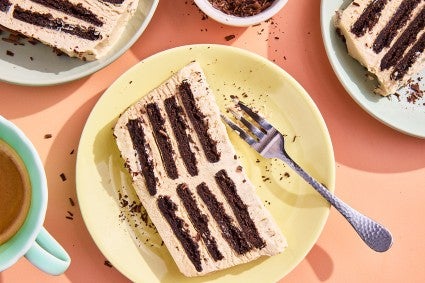Iced Coffee Icebox Cake on a plate