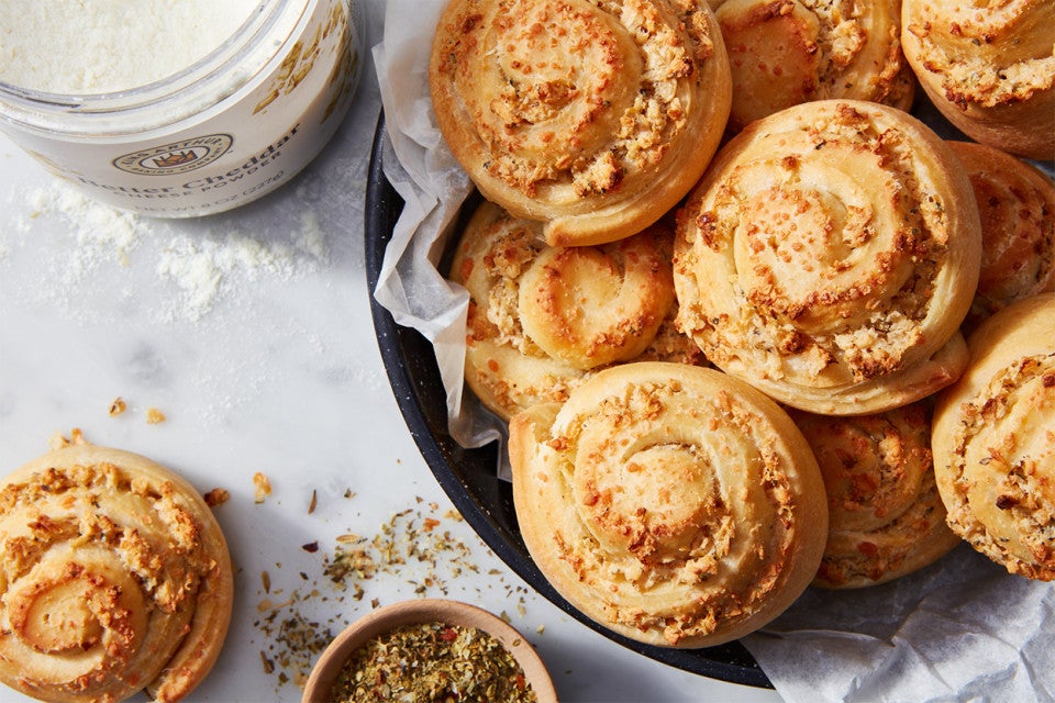Cheese & Onion Swirl Buns