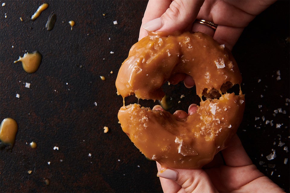 Salted Caramel Apple Doughnuts