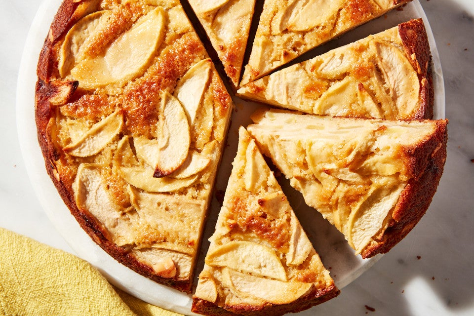 Mostly Apples Apple Cake cut into slices