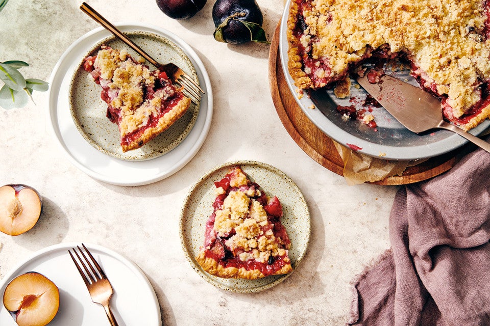 Gingered Plum Streusel Pie