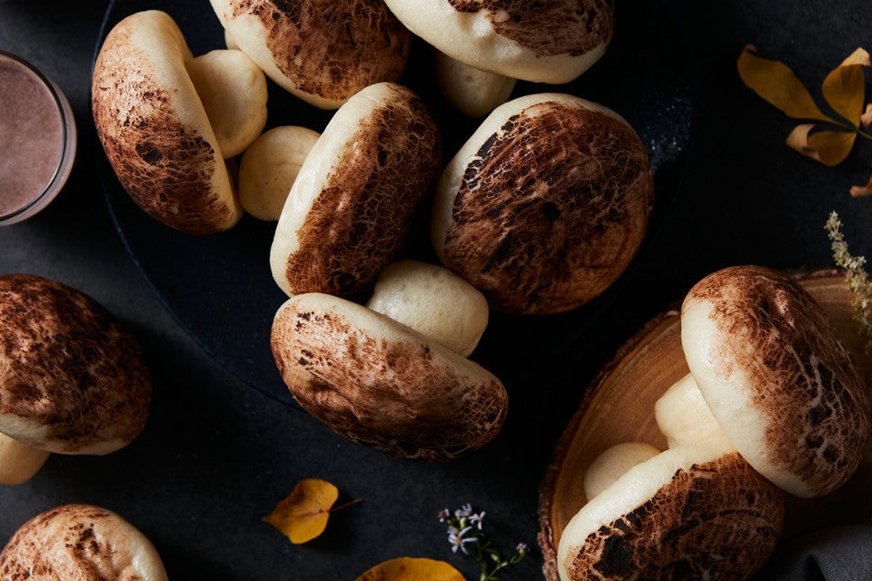 Chocolate Mushroom Buns in quantity