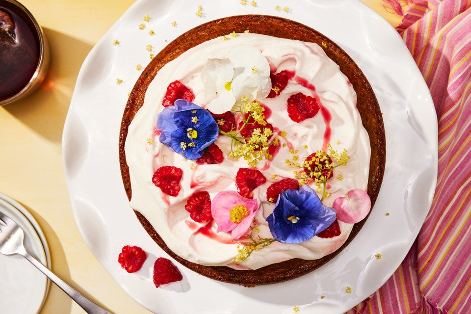 Earl Grey Cake with Fresh Raspberry Whipped Cream 
