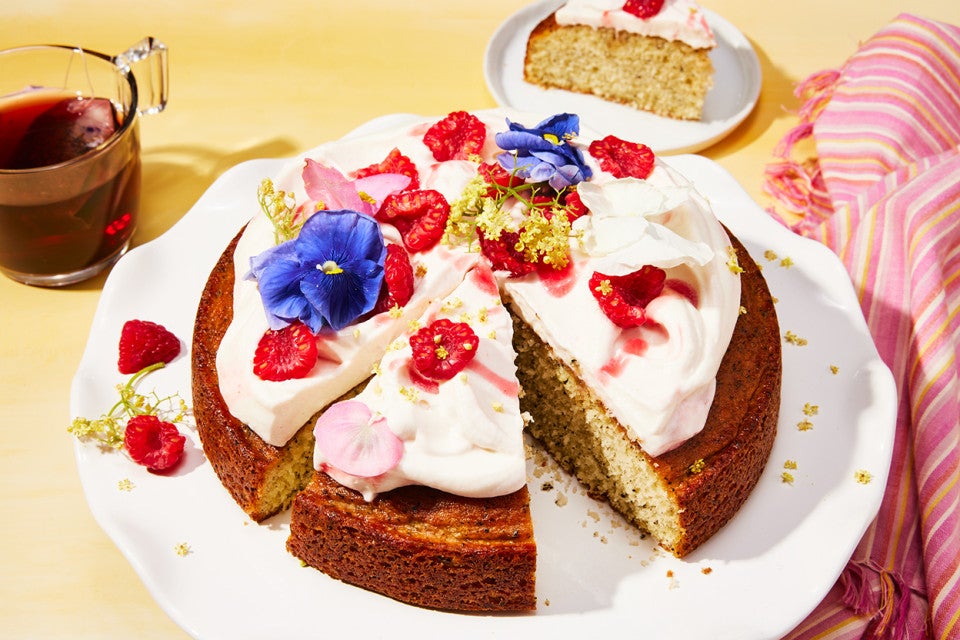 Earl Grey Cake with Fresh Raspberry Whipped Cream 