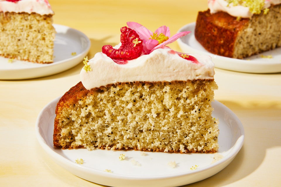 Earl Grey Cake with Fresh Raspberry Whipped Cream 