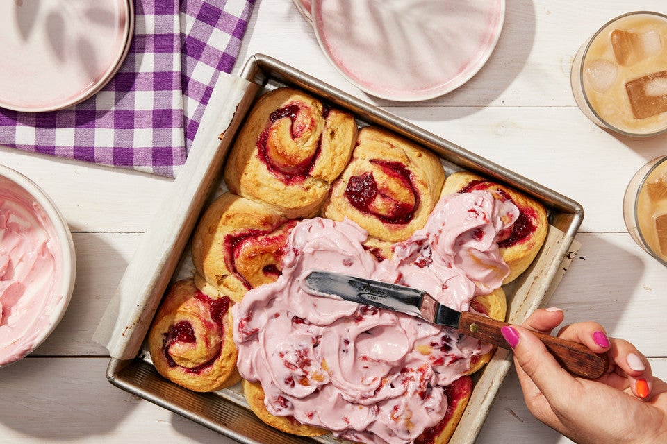 Frosted Sour Cherry Buns
