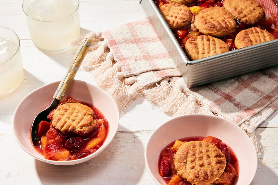 Peanut Butter Cookie Fruit Cobbler