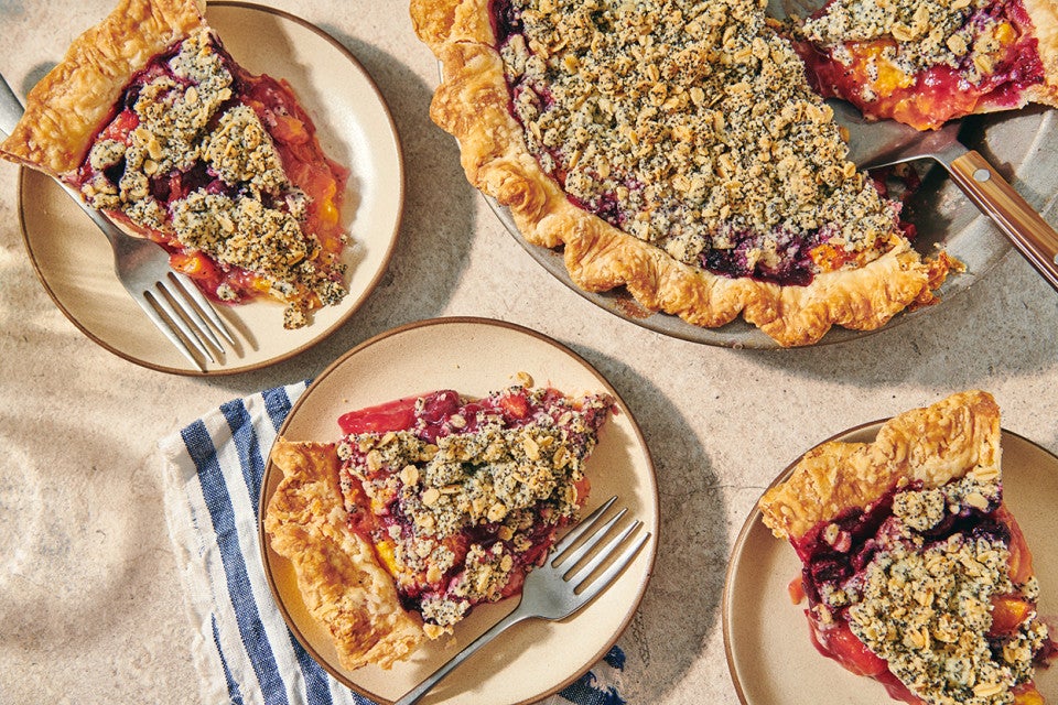 Nectarine Pie with Poppy Seed Crumble
