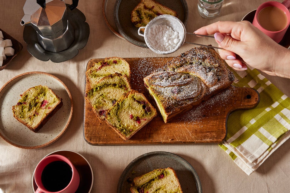 Gluten-Free Cranberry Bread with Pistachio Filling 