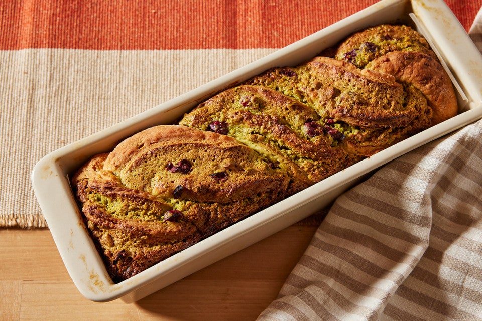 Gluten-Free Cranberry Bread with Pistachio Filling 