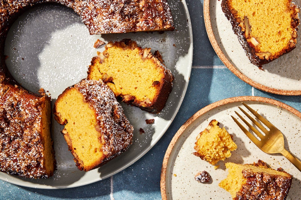 Pecan-Crusted Sweet Potato Pound Cake