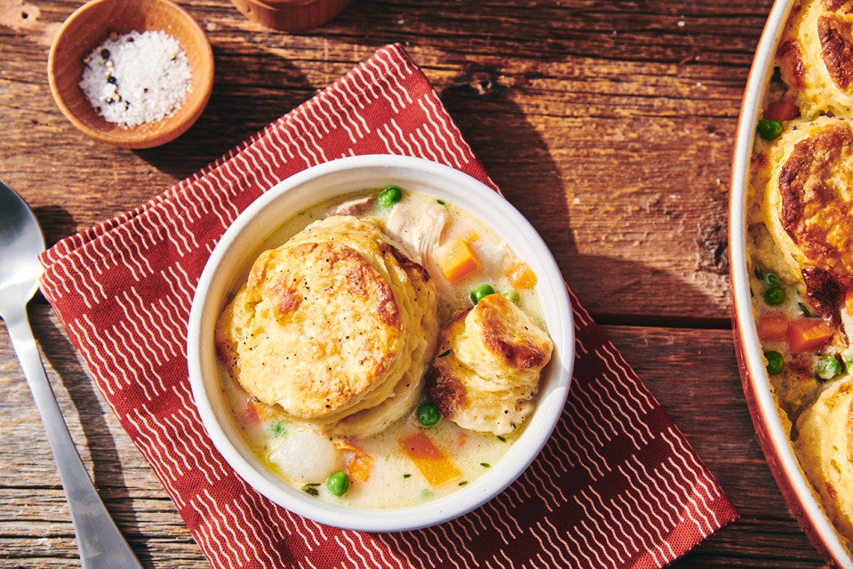 Chicken Pot Pie with Biscuits 