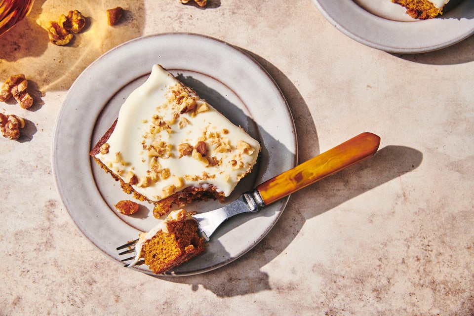 Pumpkin Cake Bars with Cream Cheese Frosting 