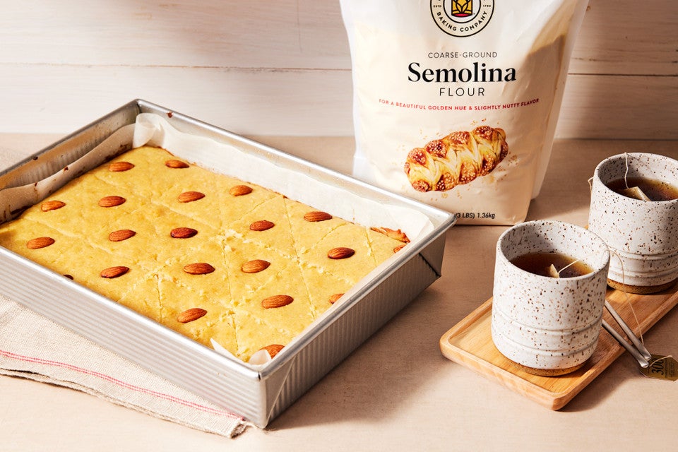 Basbousa (Syrup-Soaked Semolina Cake) 