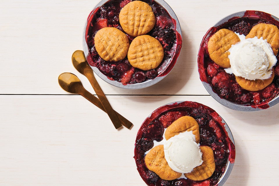 Peanut Butter Cookie Fruit Cobbler 