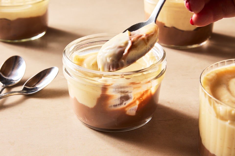Chocolate and Vanilla Pudding Cups 