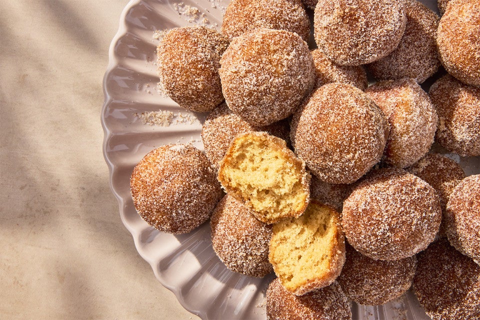 Apple Cider Doughnut Holes on a plate