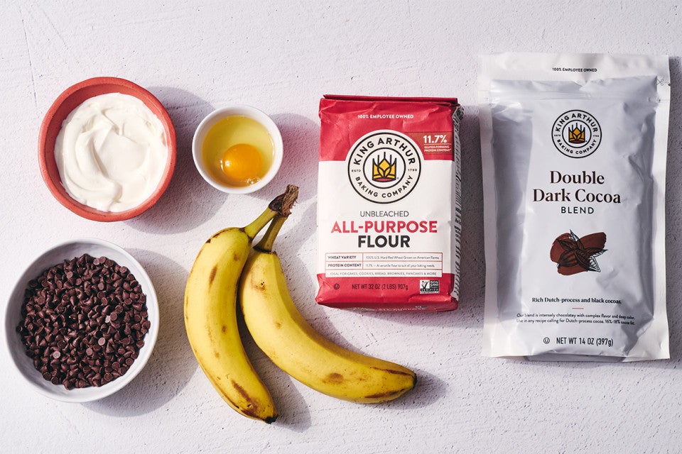 Double Chocolate Banana Bread ingredients
