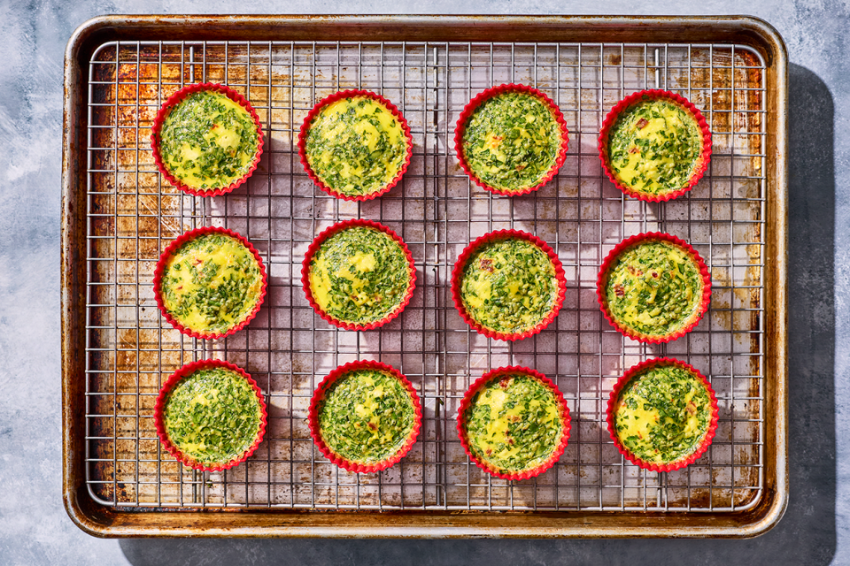 Egg Bites on a baking tray.