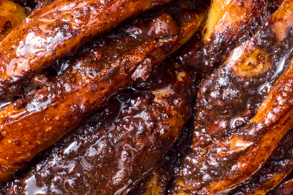 Detailed shot of Chocolate Sourdough Babka.
