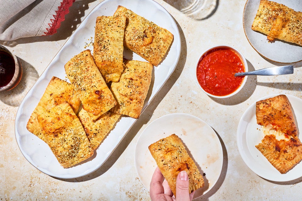 A tray of Homemade Pizza Pockets
