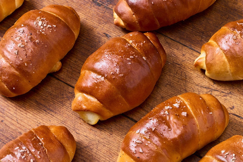Salt Bread shown perfectly browned and fresh out of the oven.