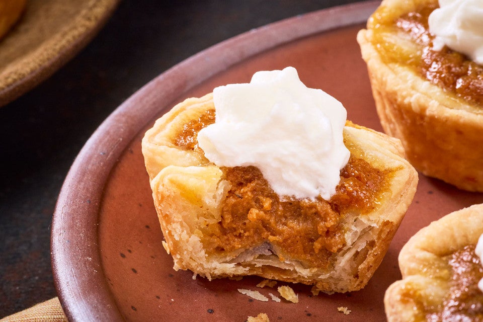 Detailed shot of the inside of a Mini Pumpkin Pie