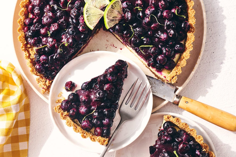 Blueberry Key Lime Tart on a plate