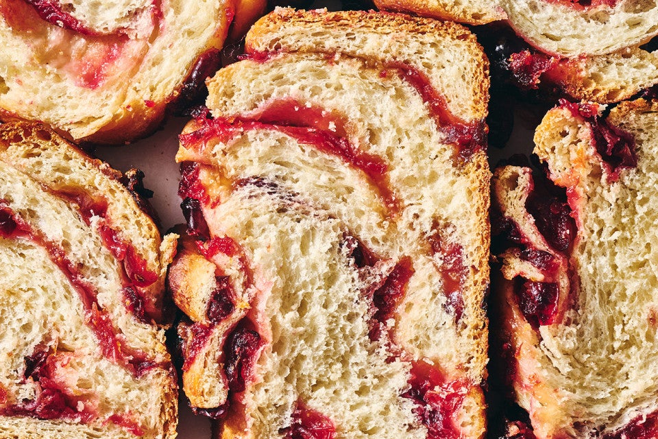 Slices of Cranberry Orange Babka