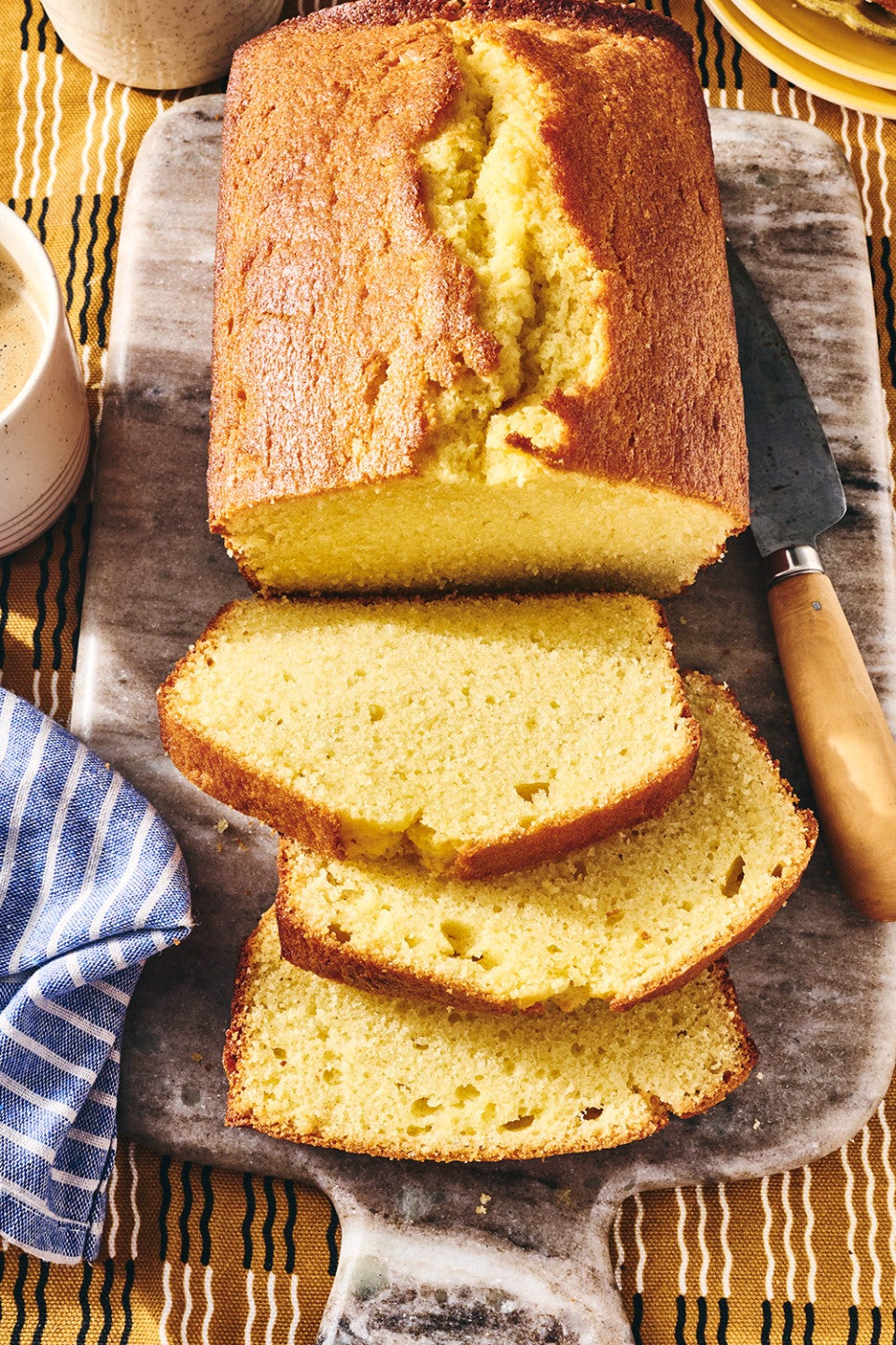 King Arthur's Original Pound Cake sliced and seen from above