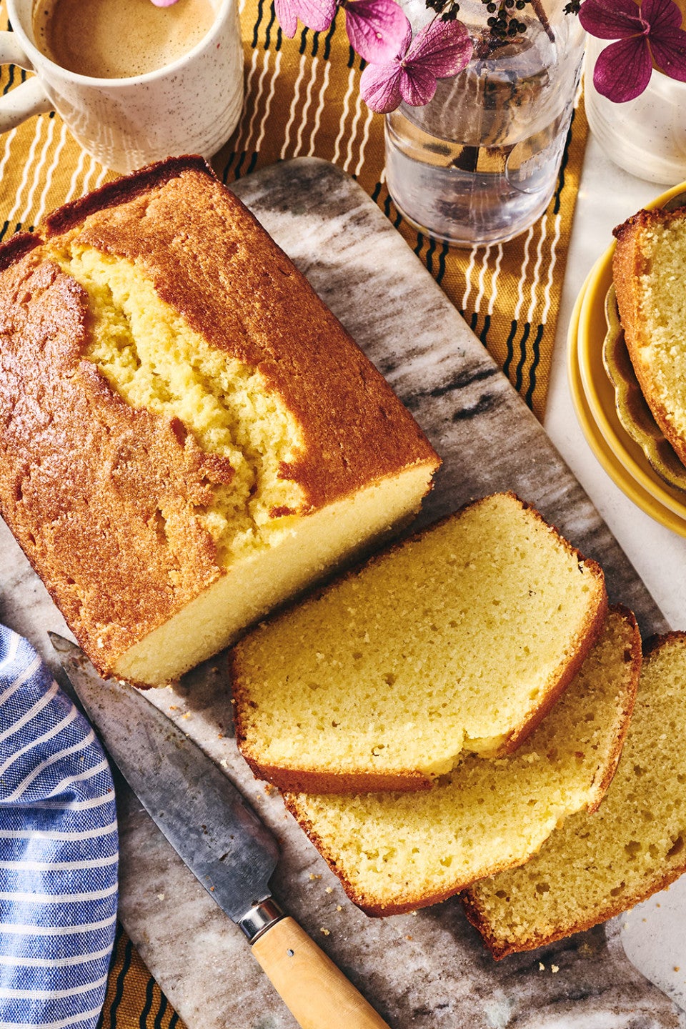 King Arthur's Original Pound Cake sliced and seen from above