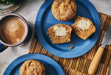 Cream Cheese Carrot Cake Muffins on a plate