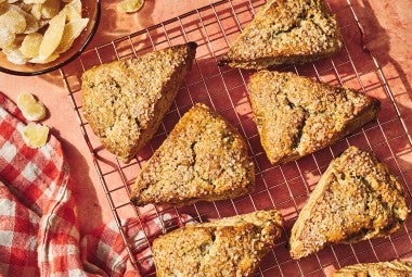 Ginger Scones on a cooling rack