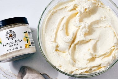 A bowl of Lemon Buttercream Frosting