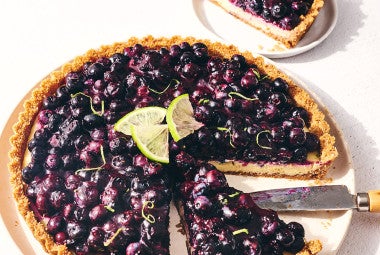 Blueberry Key Lime Tart on a plate