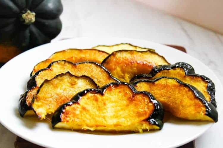 Maple Acorn Squash on a white plate