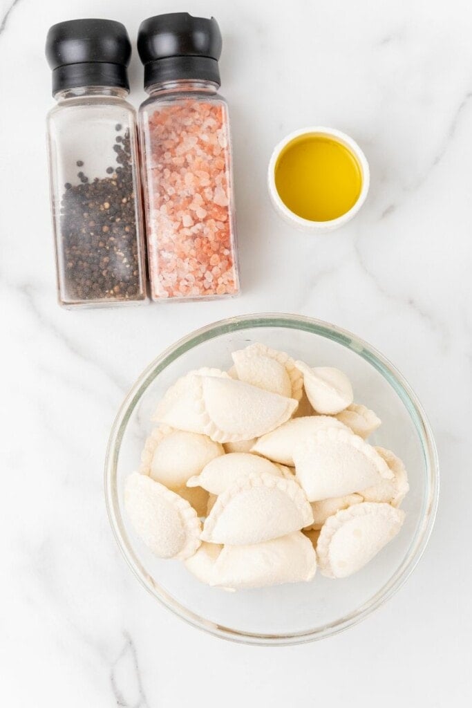 Ingredients needed to make air fryer pierogies