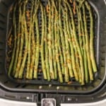 Cooked asparagus in air fryer