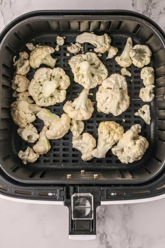 Raw cauliflower in air fryer