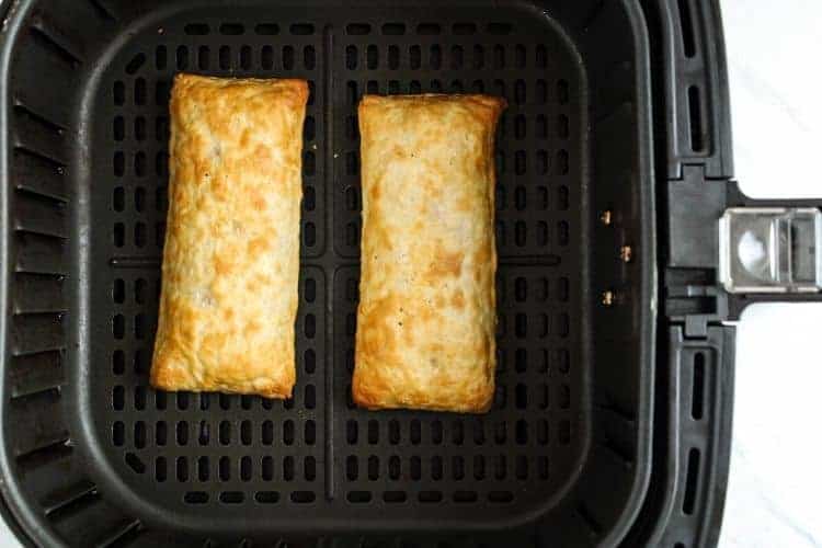Hot Pockets inside the air fryer