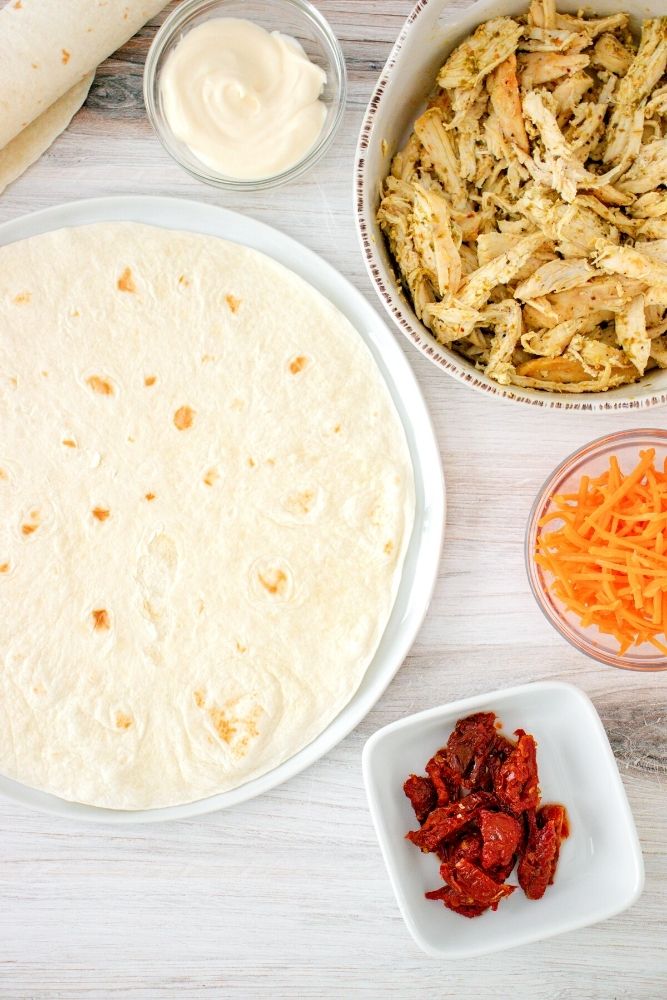 Picture of ingredients needed for the wrap